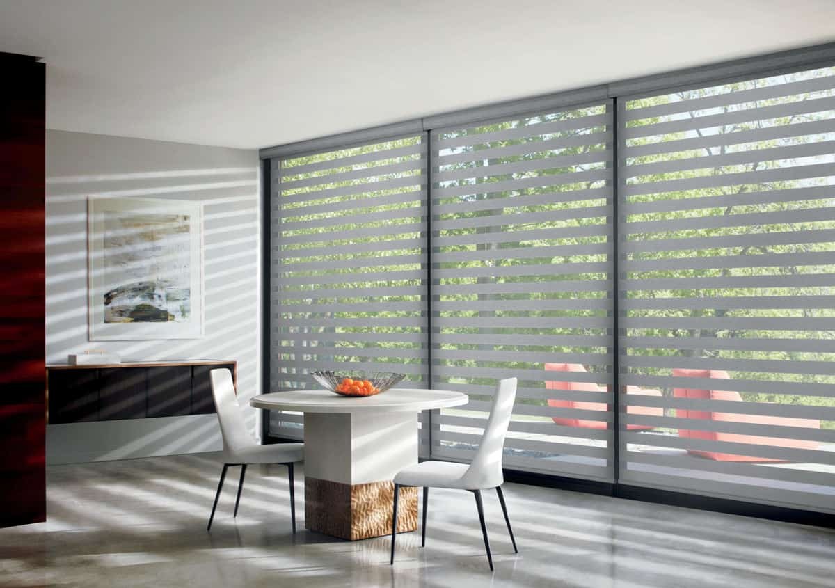 Hunter Douglas Designer Banded Shades Solar Shades zebra shades Custom Window Treatments near Concord, California (CA)