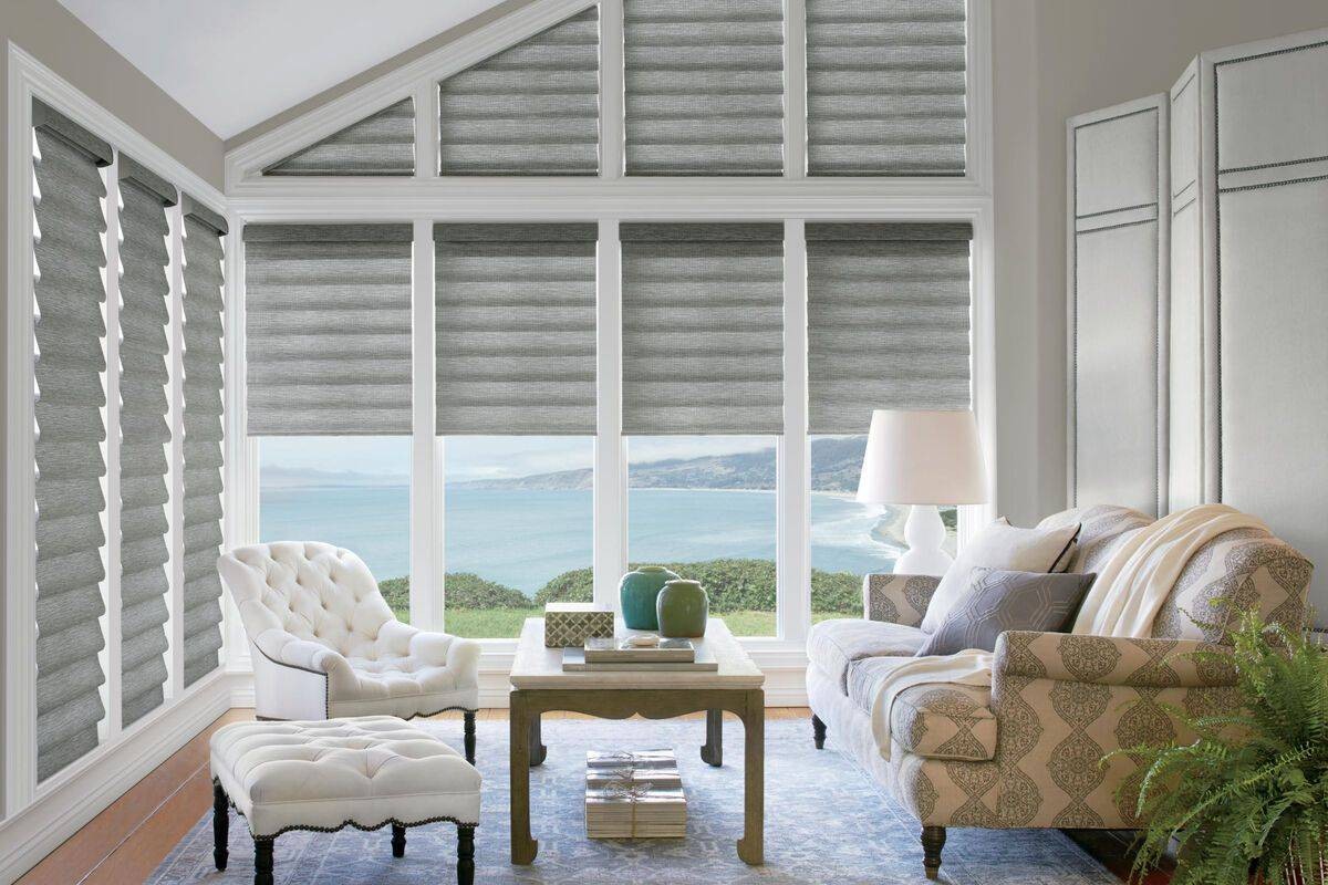 Hunter Douglas Vignette® Roman Shades mounted inside the window frame near  Concord, CA