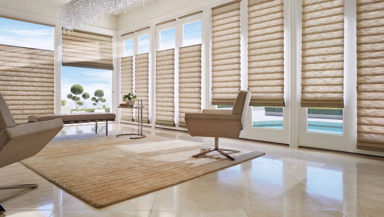Hunter Douglas Vignette® Roman Shades in a top-down bottom-up orientation near Concord, California (CA)